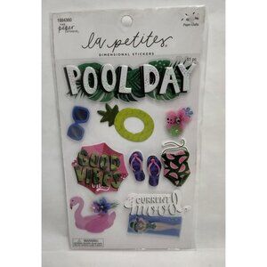 Paper Studio Pool Day 3 D Stickers Scrapbooking Flamingo Water Toys Flip Flops